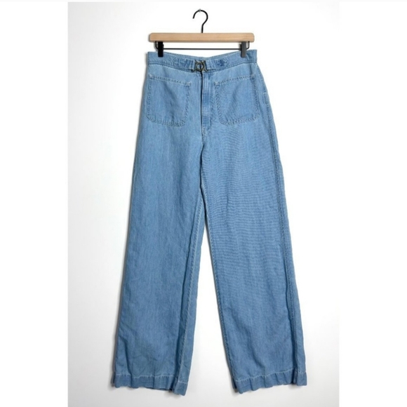 Polo by Ralph Lauren Margery High Rise Wide Leg Light Wash Jeans - 29R - Picture 6 of 13